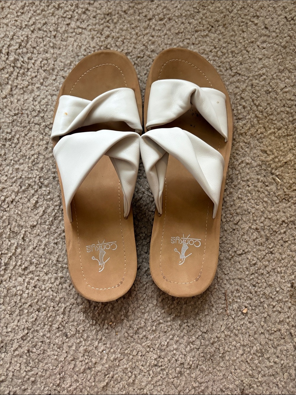 Corkys Women’s Cream Twist Slide Sandals